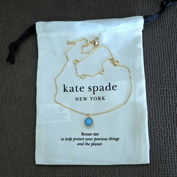 Kate Spade♠️ "That Sparkle" Turquoise🩵 Pendant Necklace - NWT - Picture 11 of 16